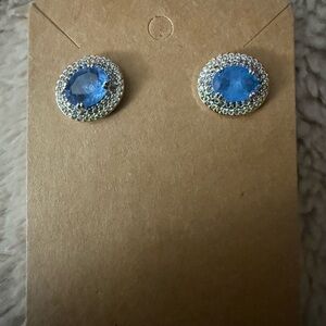Dazzling Blue and Silver Crystal Earrings